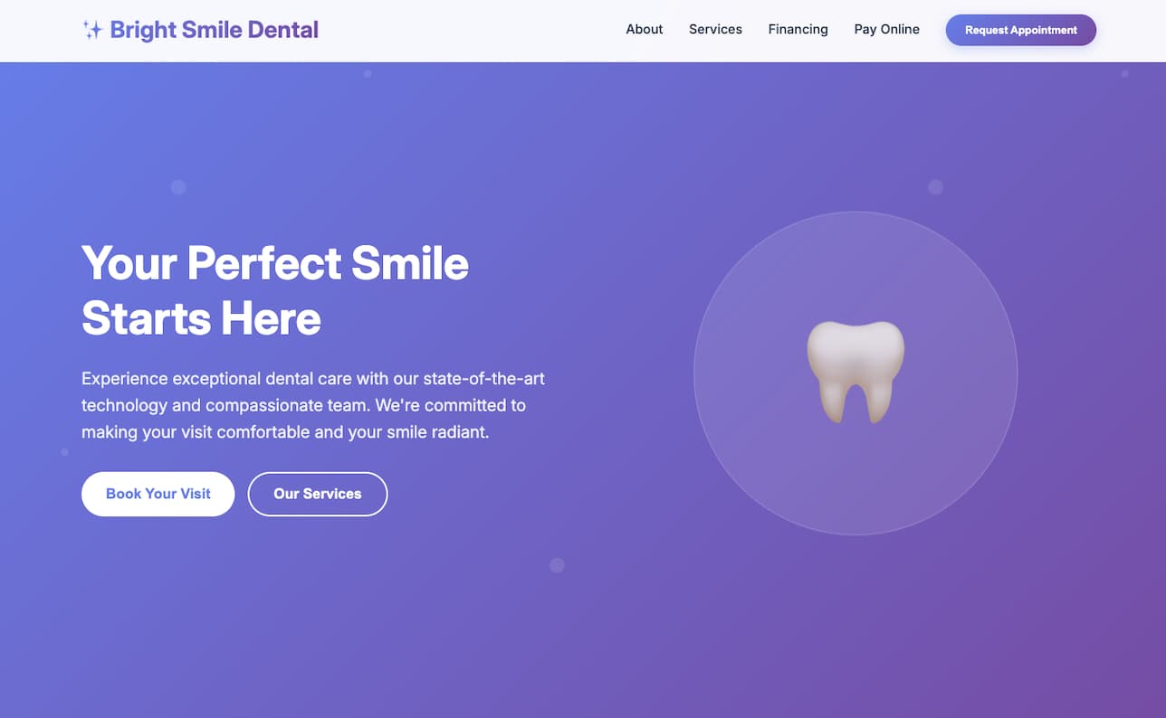 Bright Smile Dental website preview