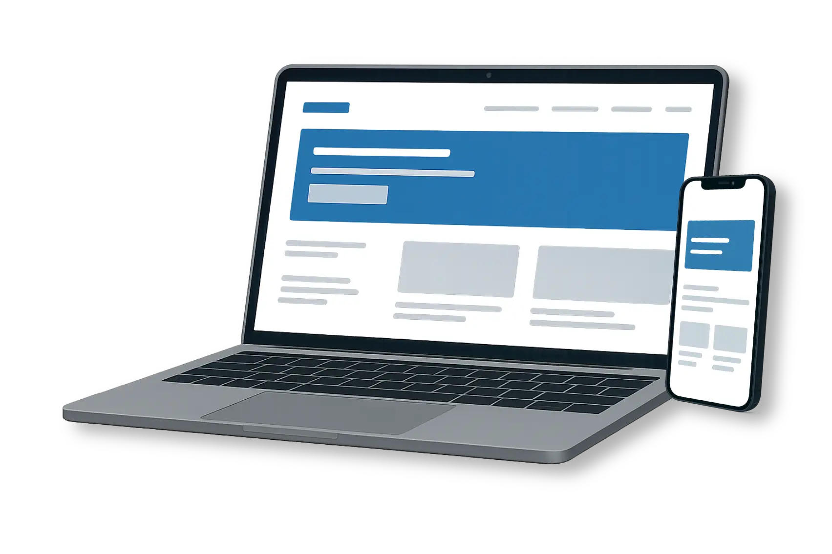 Website preview on laptop and phone