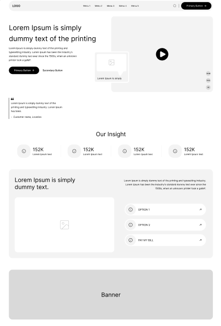 Website wireframe design